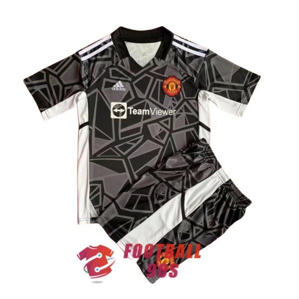 maillot manchester united enfants noir blanc gardien 2022-2023