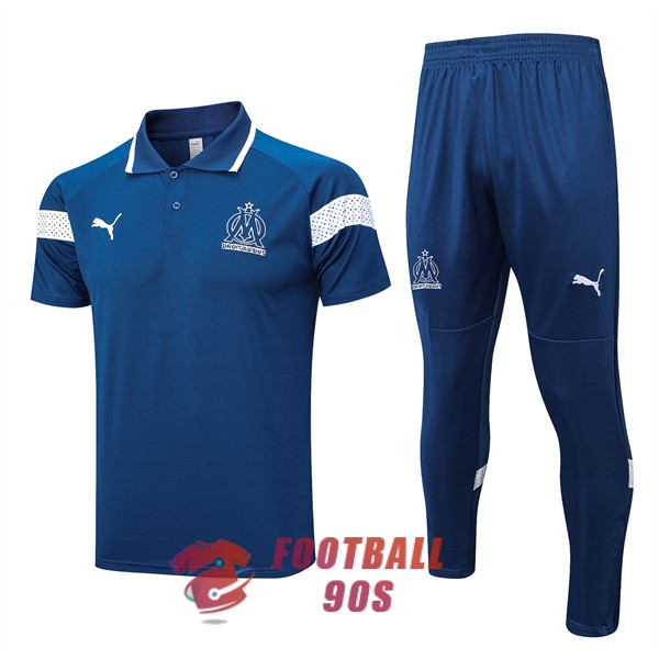 om 2022-2023 entrainement bleu fonce blanc polo kit