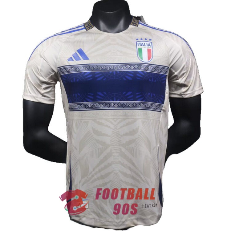 maillot italie edition speciale version joueur 2024-2025 versace blanc bleu fonce