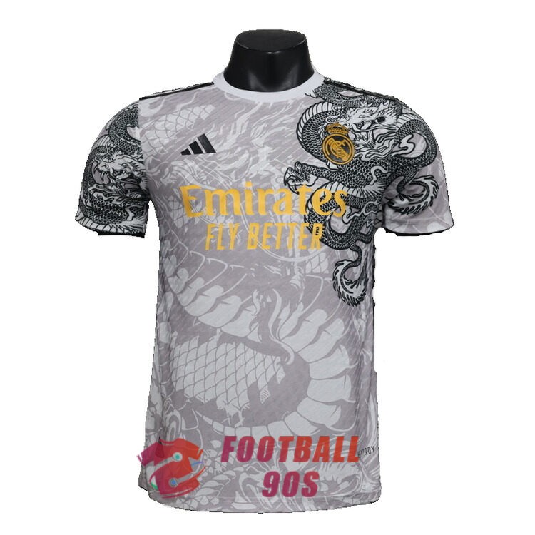 maillot real madrid edition speciale version joueur 2024-2025 dragon ball gris noir jaune