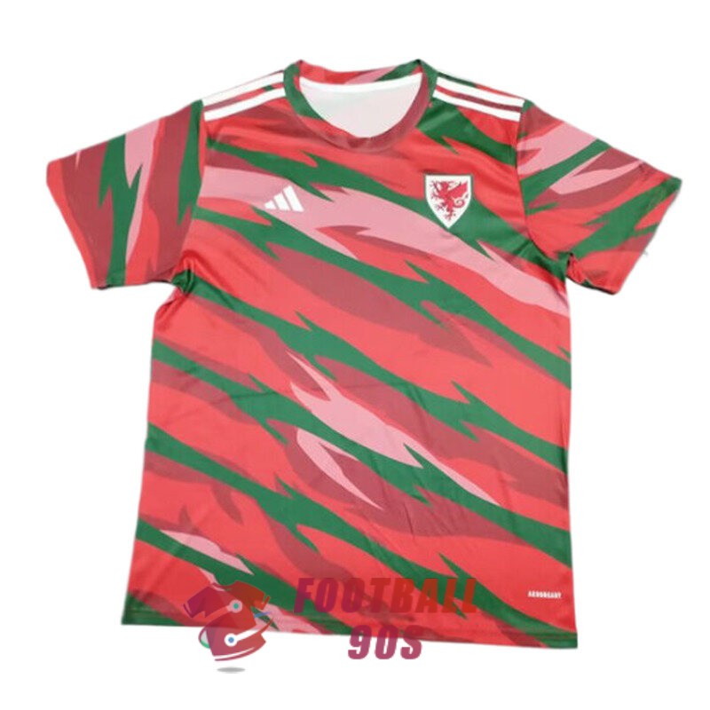 maillot pays de galles entrainement 2024-2025 rouge vert