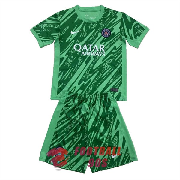 maillot psg enfants vert noir gardien 2024-2025