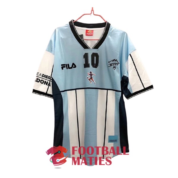 maillot argentine vintage bleu blanc edition speciale Maradona 2001